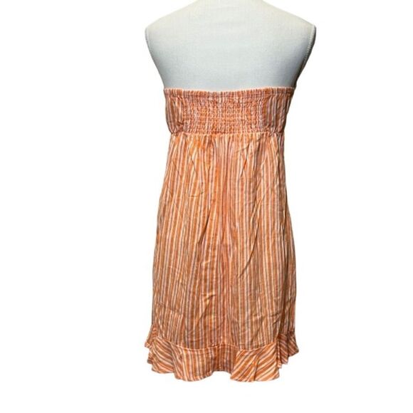 NWT Speechless Halter/Strapless Dress Orange White Stripe Elastic Back - Picture 4 of 10